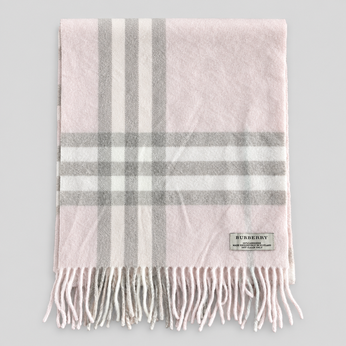 Zusammengelegter Burberry Kaschmirschal in Creme Karo