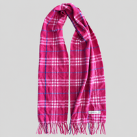 Vintage Burberry Schal Nr. 7 in Rosa Karo, ganz ausgebreitet