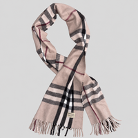 Vintage Burberry Schal Nr. 9 in Altrosa Karo, ganz ausgebreitet
