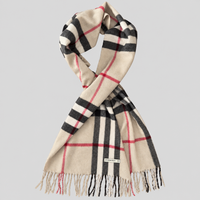 Vintage Burberry Schal Nr. 12 in Kamelbraun Karo, ganz ausgebreitet