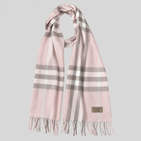 Vintage Burberry Schal Nr. 16 in Puderrosa Karo, ganz ausgebreitet