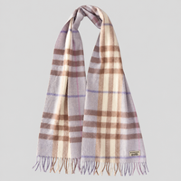 Vintage Burberry Schal Nr. 17 in Beige-Braun Karo, ganz ausgebreitet