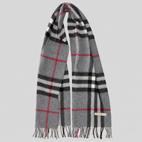 Vintage Burberry Schal Nr. 23 in Anthrazit Karo, ganz ausgebreitet